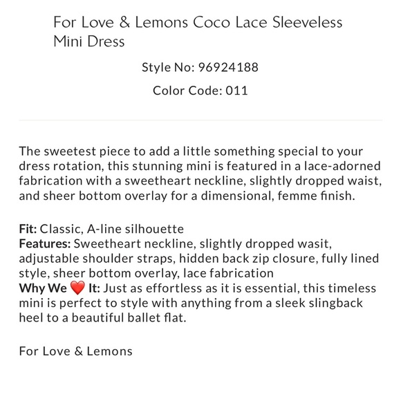 For Love & Lemons Coco Lace Mini Dress - Picture 10 of 10